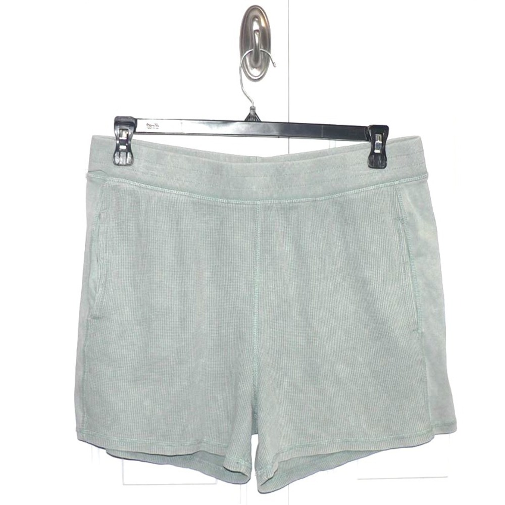 Jockey Women's Washed Waffle Knit Elastic Waist Shorts in Chinois Green Large